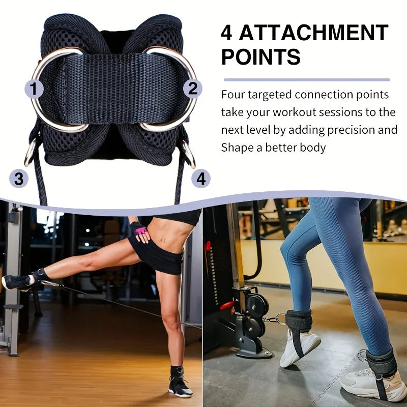 Adjustable D-ring Foot Rope, Ankle Buckle, Gantry Buckle, Ankle Protection Strap – Leg Strength Training Equipment