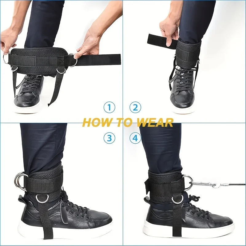 Adjustable D-ring Foot Rope, Ankle Buckle, Gantry Buckle, Ankle Protection Strap – Leg Strength Training Equipment