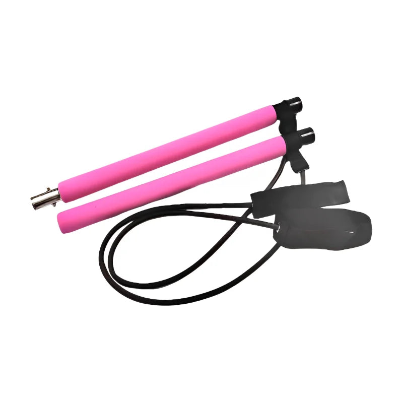 ortable Yoga Pilates Bar Stick with Resistance Bands – Full Body Workout Tension Rope