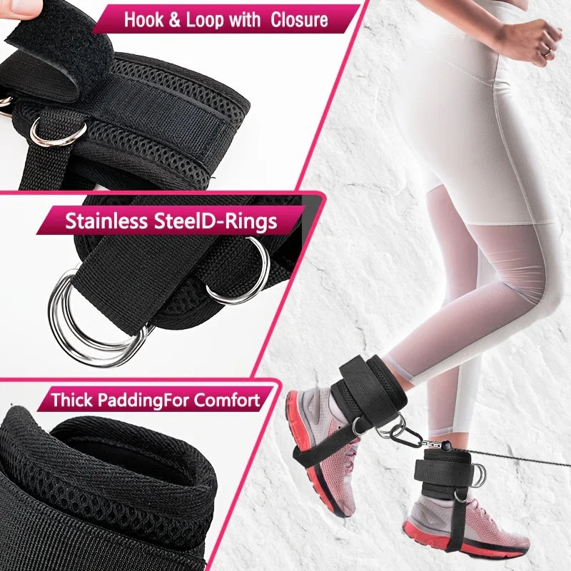 Adjustable D-ring Foot Rope, Ankle Buckle, Gantry Buckle, Ankle Protection Strap – Leg Strength Training Equipment