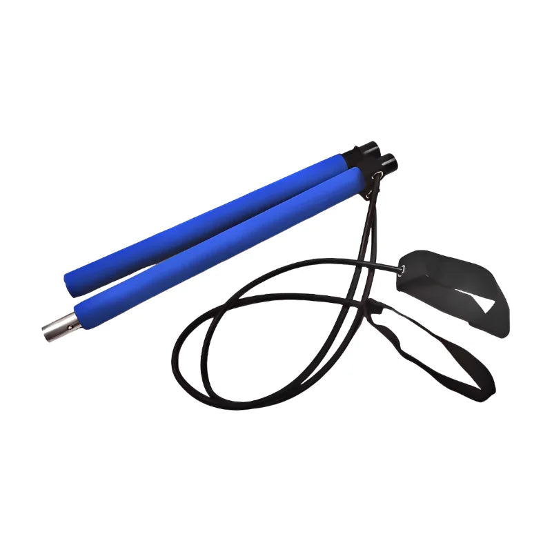 ortable Yoga Pilates Bar Stick with Resistance Bands – Full Body Workout Tension Rope
